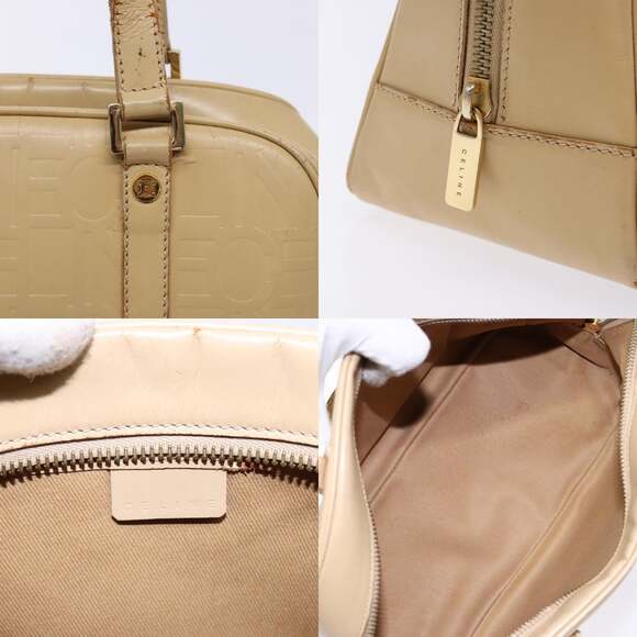 CELINE Hand Bag Leather Beige Gold - Picture 11 of 12
